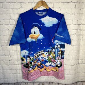 Disney Tokyo Disneyland All Over Print On Both Sides Donald Duck Mickey Minnie